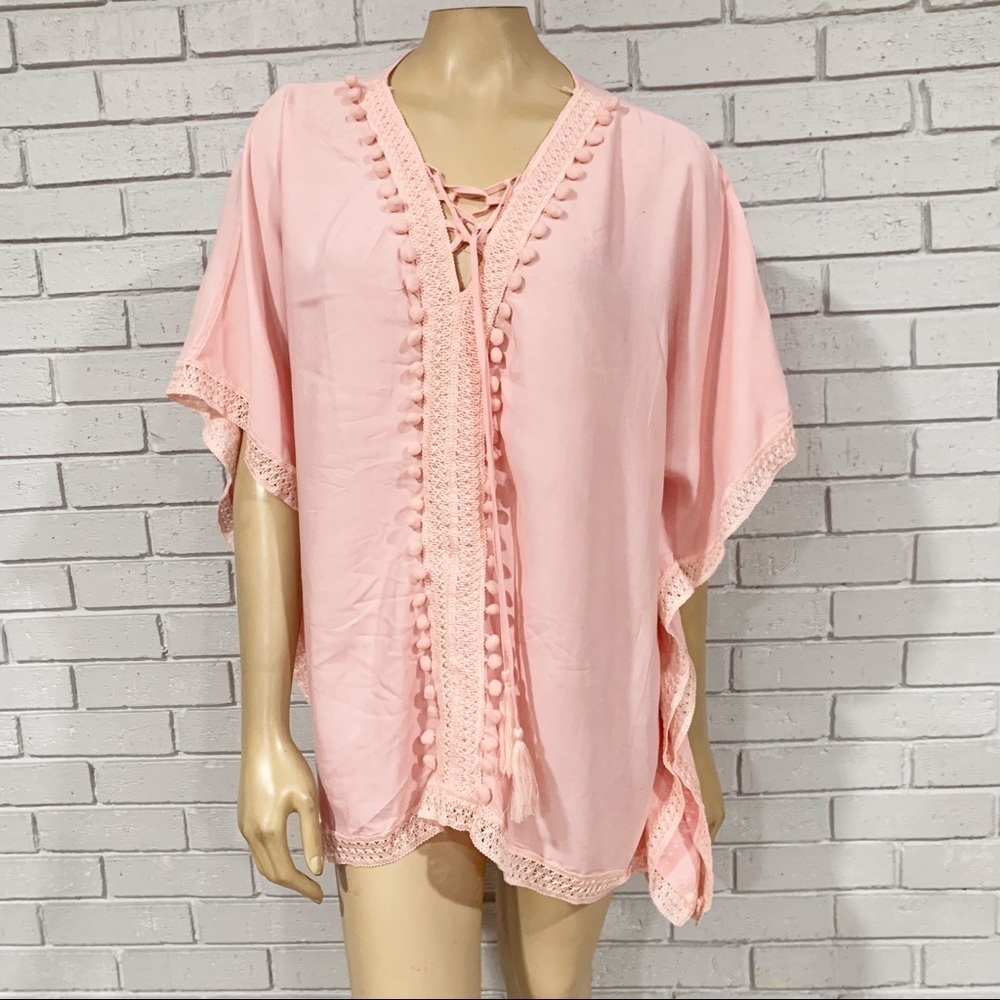 Lulla Collection By‎ Bindya Pom-Pom Trimmed Kimono